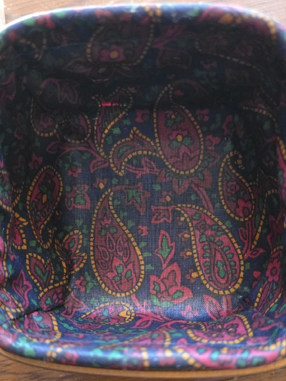 Father’s Day Longaberger Purple and Blue Patterned Fabric-Lined Tee Basket - Picture 5 of 7